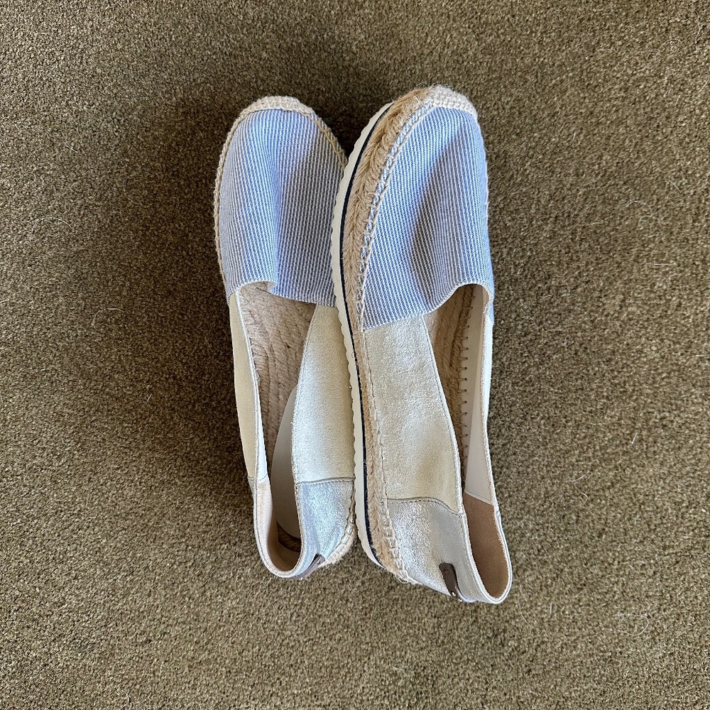 Suede, silver and canvas espadrilles - Persico